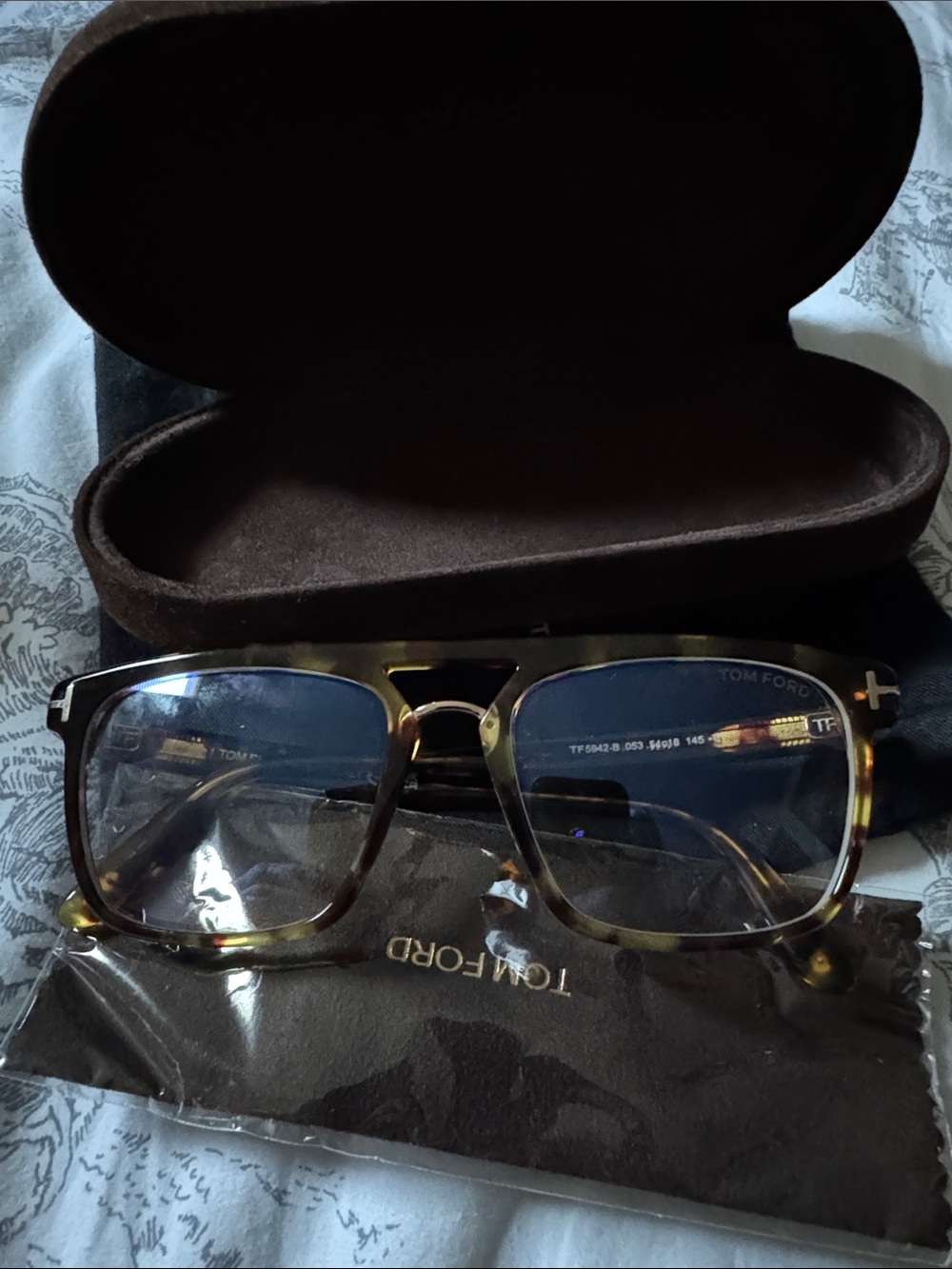 Tom Ford optical frames with case and cleaning cloth. New